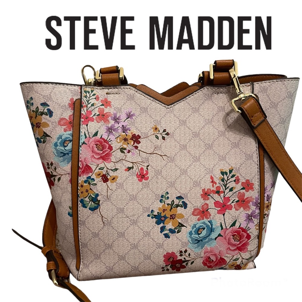 Steve Madden “BJAPAN” Cream Monogram Crossbody Bag